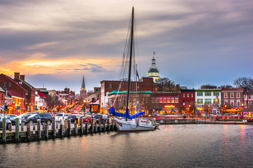 Annapolis, Maryland, USA from Annapolis Harbor - obrazy, fototapety, plakaty