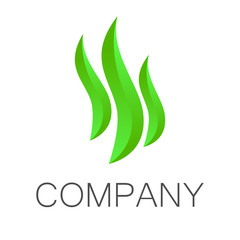  design elements for your company logo, abstract green icon . Modern logo, business corporate template.