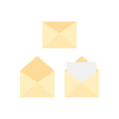 This is envelope and paper, heart. Letter on white background.