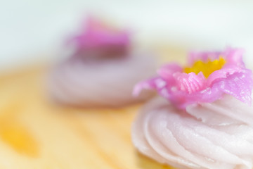 Traditional Thai desserts sweet and delicious : Beautiful candy with flower shaped. 