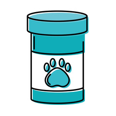 plastic pot with paw print mascot