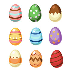 Cute Easter eggs set for Easter's day.