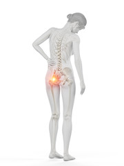 3d rendered medically accurate illustration of a woman having a painful hip