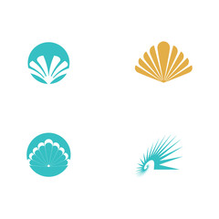Fototapeta na wymiar Set Shell Logo Template vector symbol