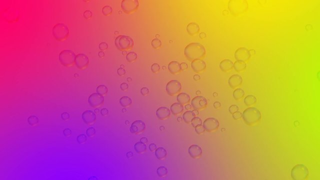 Modern neon abstract rainbow background with moving bubbles. Bright color gradient. Moving abstract blurred background.