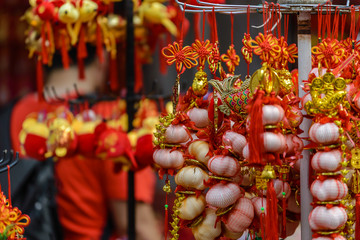  Jan 04/2020 Shop selling traditional decoration stuffs for Chinese New Year in Smith Street, Chinatown
