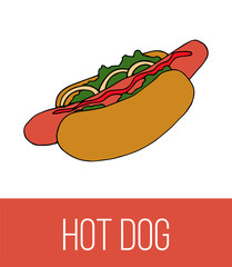 Fast food flyer template. Street food card illustration for design and web