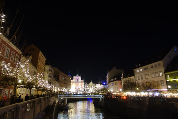 Ljubljana by night, Slovenia