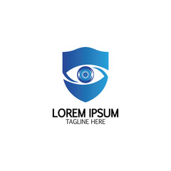 Obraz premium Creative Shield Eye Vision Logo Design Symbol Vector Illustration