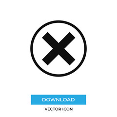 Obraz premium Cancel vector icon, simple sign for web site and mobile app.