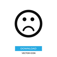 Sad vector icon, simple sign for web site and mobile app.
