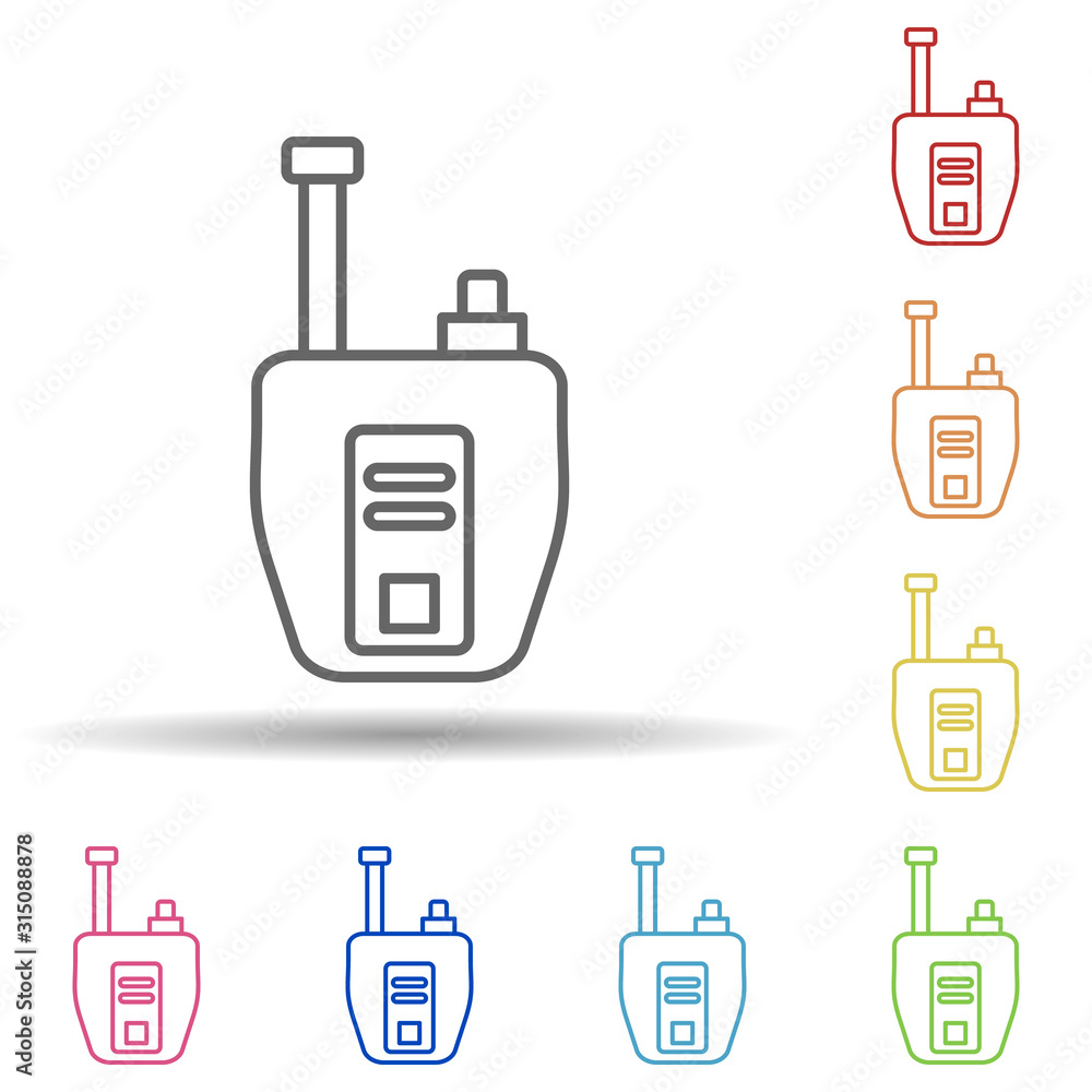 Aufkleber willkie talkie, firefighter in multi color style icon. simple thin line, outline vector of firefight