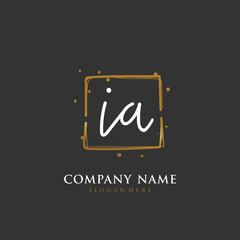 Handwritten initial letter I A IA for identity and logo. Vector logo template with handwriting and signature style.