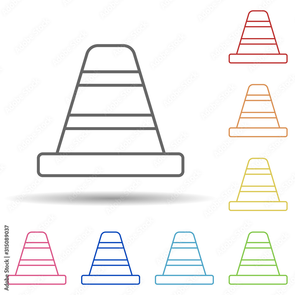 Aufkleber cone, firefighter in multi color style icon. simple thin line, outline vector of firefighter icons f
