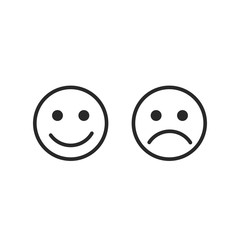 User satisfaction icon on the White Blackground,Rating satisfaction,Feedback emoticon,Vector concept