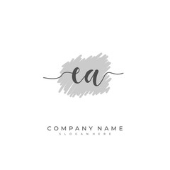 Handwritten initial letter E A EA for identity and logo. Vector logo template with handwriting and signature style.