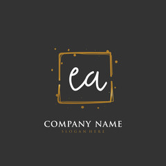 Handwritten initial letter E A EA for identity and logo. Vector logo template with handwriting and signature style.