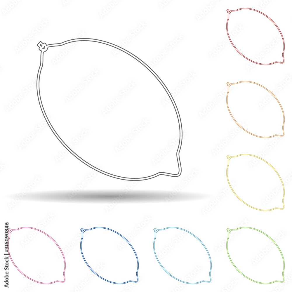 Poster lemon in multi color style icon. simple thin line, outline vector of fruit icons for ui and ux, webs