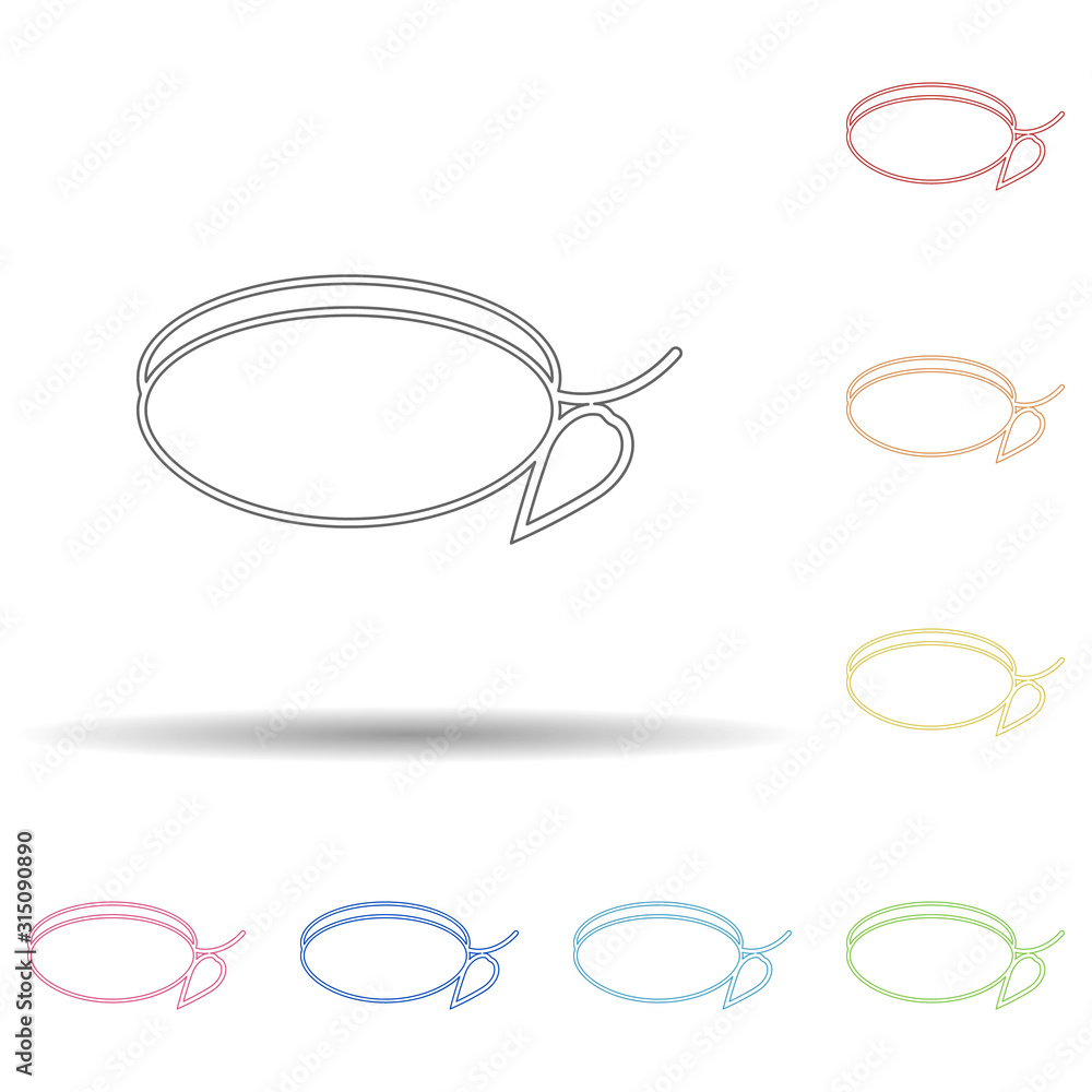 Poster plum in multi color style icon. simple thin line, outline vector of fruit icons for ui and ux, websi