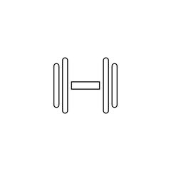 Obraz premium Dumbbell icon. Body building equipment symbol. Logo design element