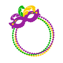 Mardi Gras svg Monogram ring Mask and Beads clipart Fat Tuesday New Orleans shirt design Carnival decor © Party Season