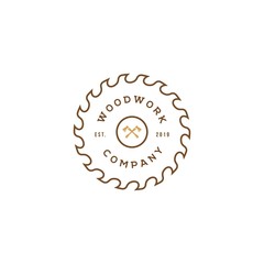 Sawmill icon design vector template.Woodwork logo inspiration