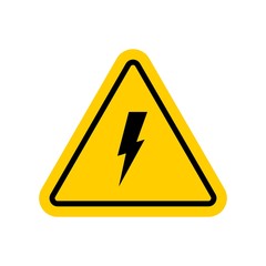 High voltage attention sign. Vector illustration. Electric danger symbol.