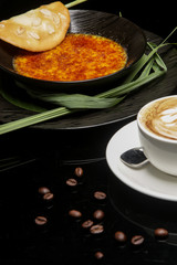 Lemongrass broulee, Lemongrass infused Cream Custard served with crispy caramel and cup of coffee	
