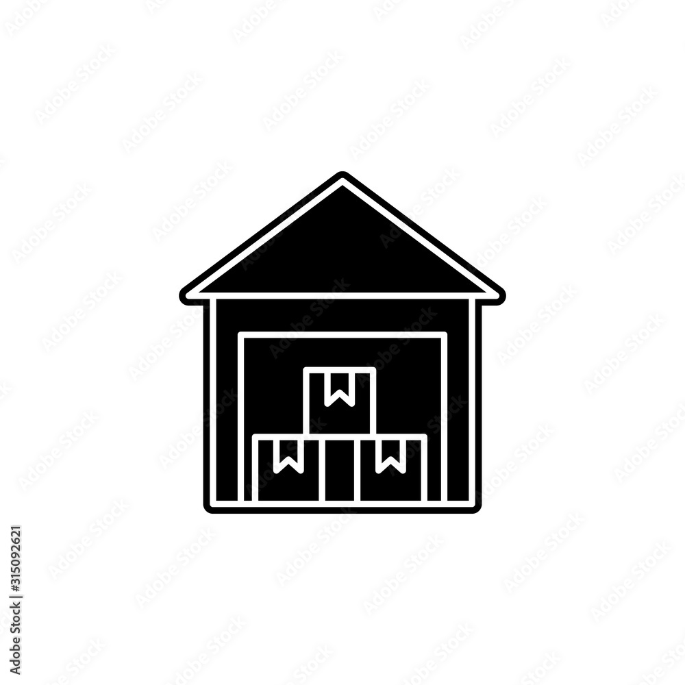 Poster warehouse icon. simple glyph, flat vector of global logistics icons for ui and ux, website or mobile