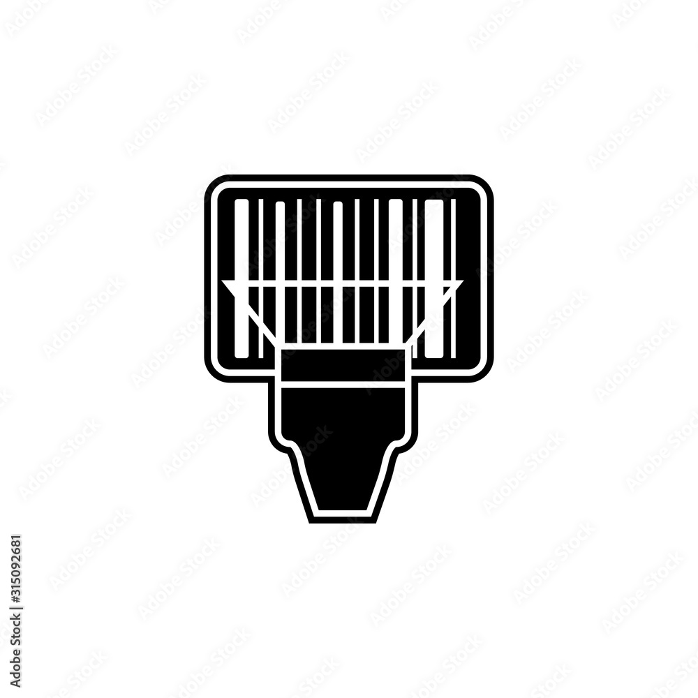 Poster barcode scanner icon. simple glyph, flat vector of global logistics icons for ui and ux, website or 