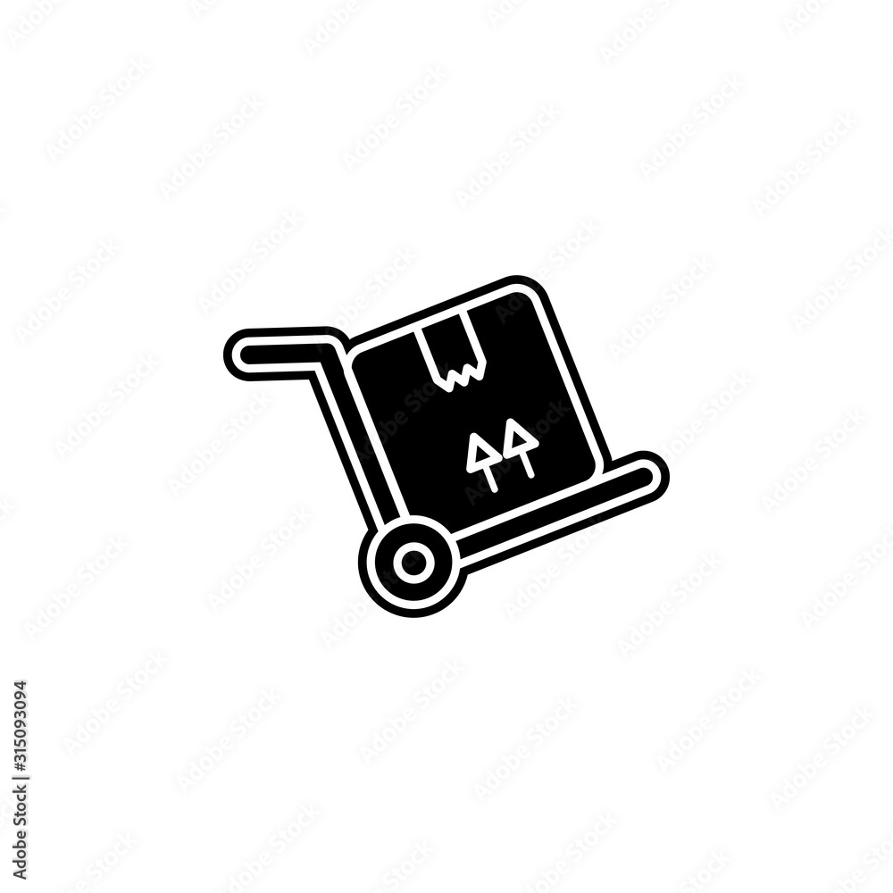 Poster move box icon. simple glyph, flat vector of global logistics icons for ui and ux, website or mobile 