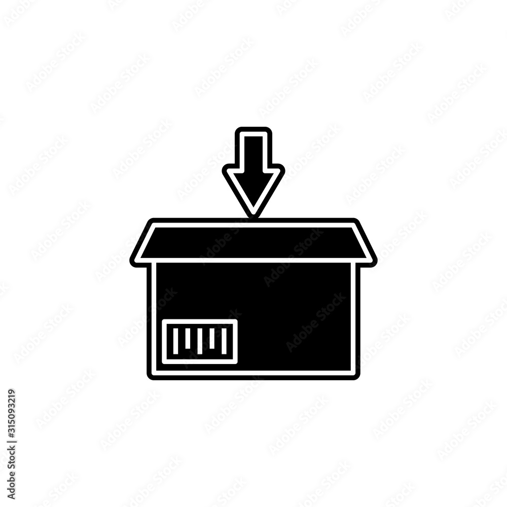 Poster package icon. simple glyph, flat vector of global logistics icons for ui and ux, website or mobile a