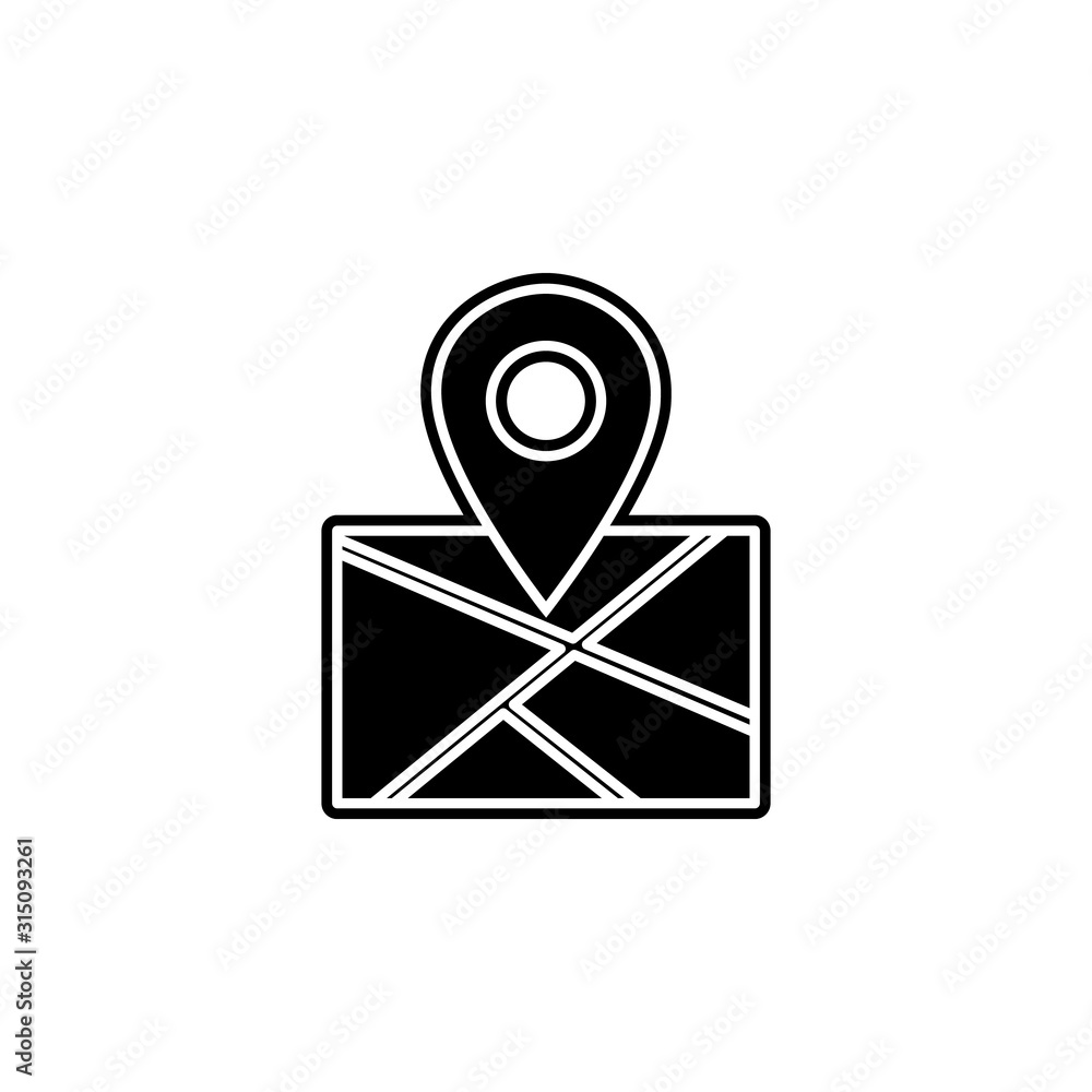 Poster map icon. simple glyph, flat vector of global logistics icons for ui and ux, website or mobile appli