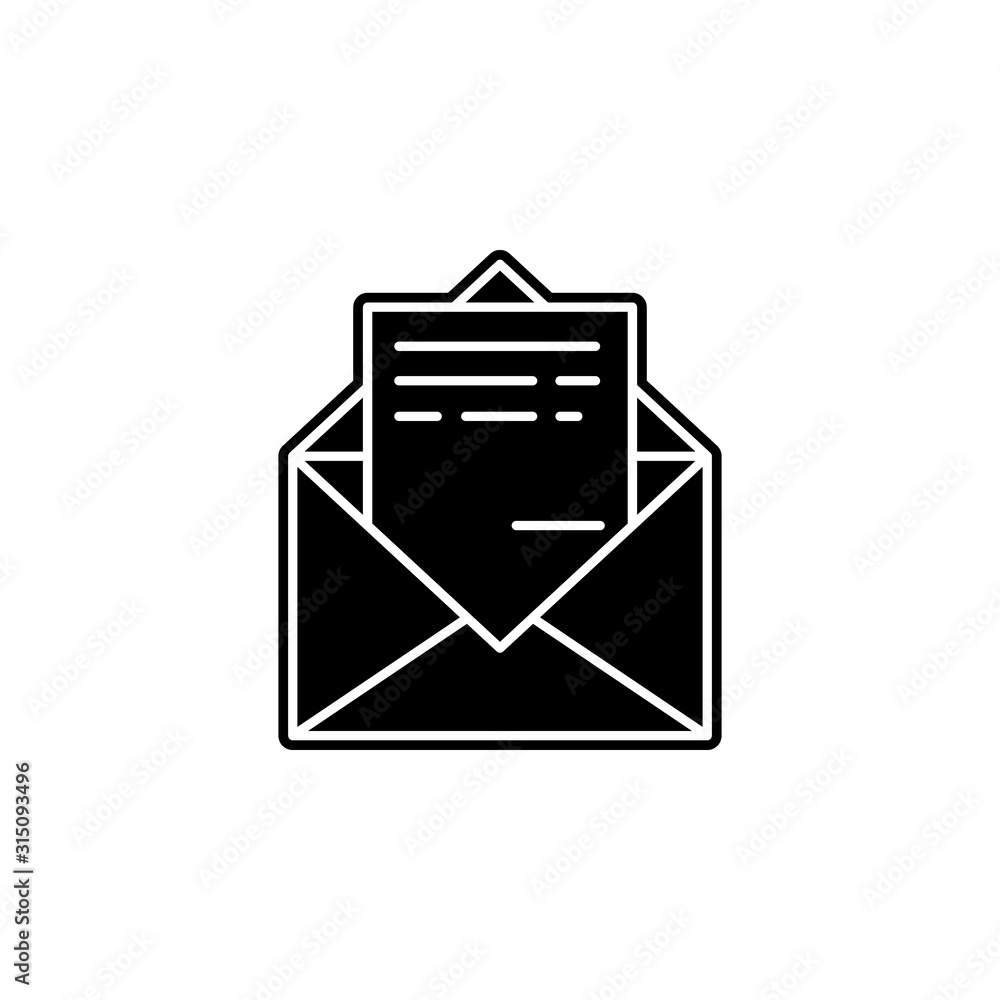 Poster send mail icon. simple glyph, flat vector of global logistics icons for ui and ux, website or mobile