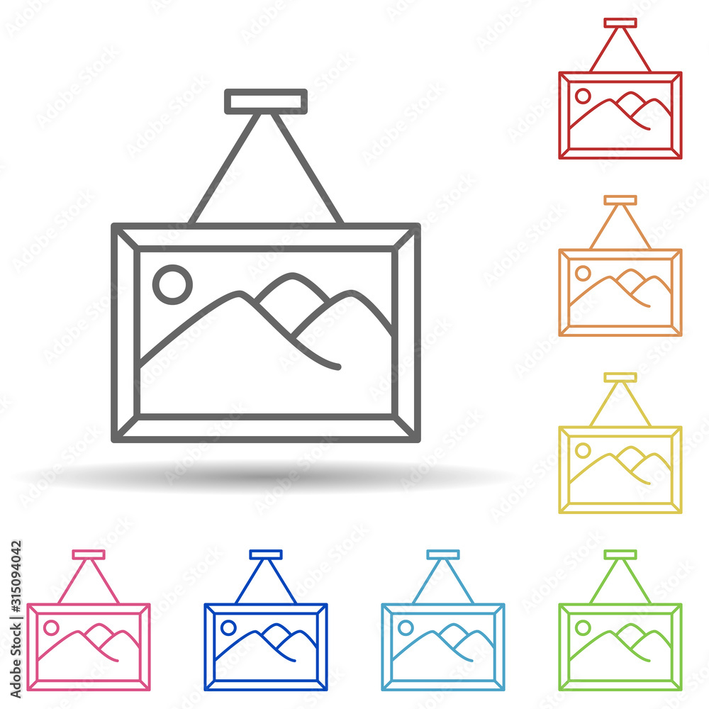 Poster picture, holland in multi color style icon. simple thin line, outline vector of halloween icons for 