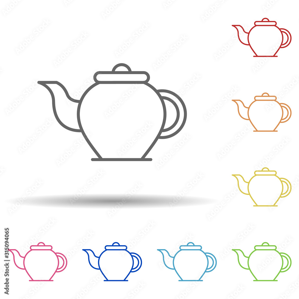 Aufkleber teapot, holland in multi color style icon. simple thin line, outline vector of halloween icons for u