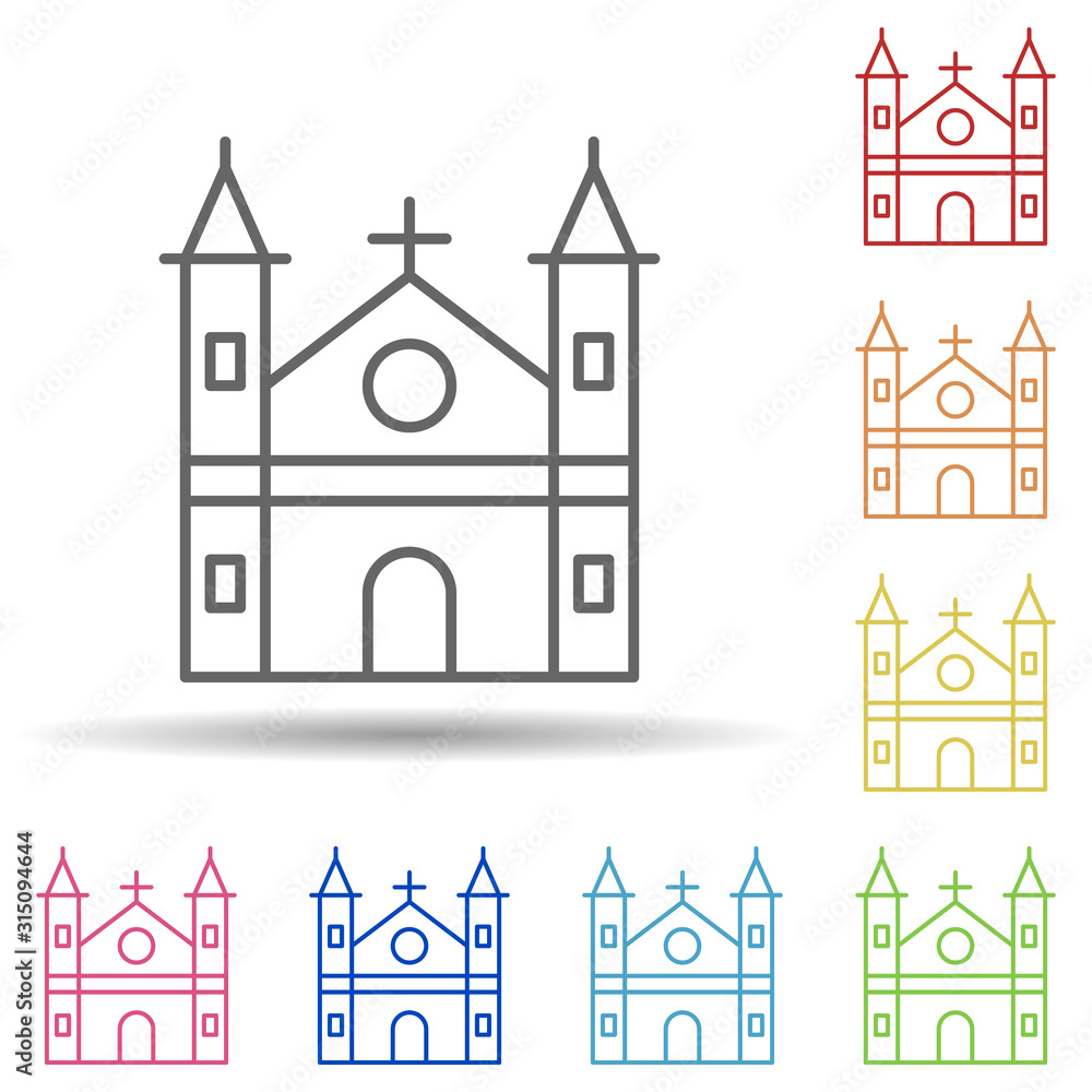 Poster binnenhof, holland in multi color style icon. simple thin line, outline vector of halloween icons fo