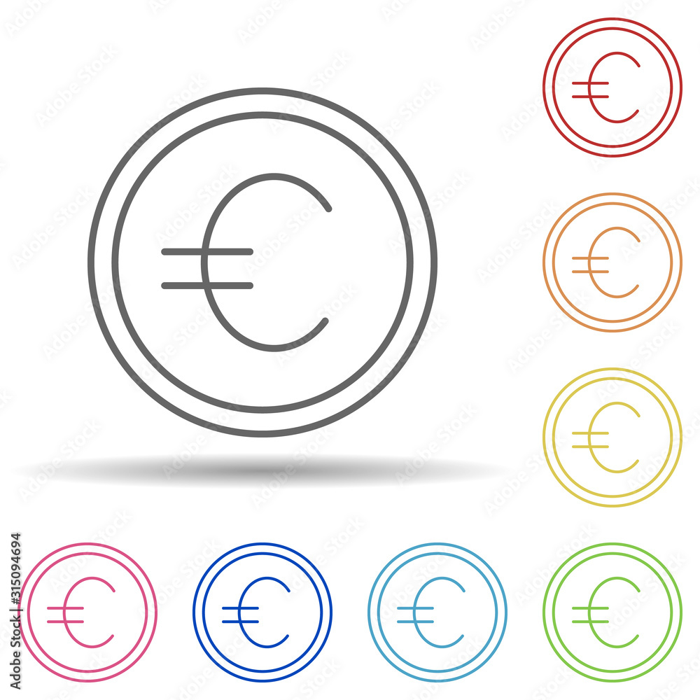Poster euro, holland in multi color style icon. simple thin line, outline vector of halloween icons for ui 