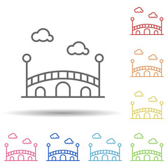 Bridge, holland in multi color style icon. Simple thin line, outline vector of halloween icons for ui and ux, website or mobile application