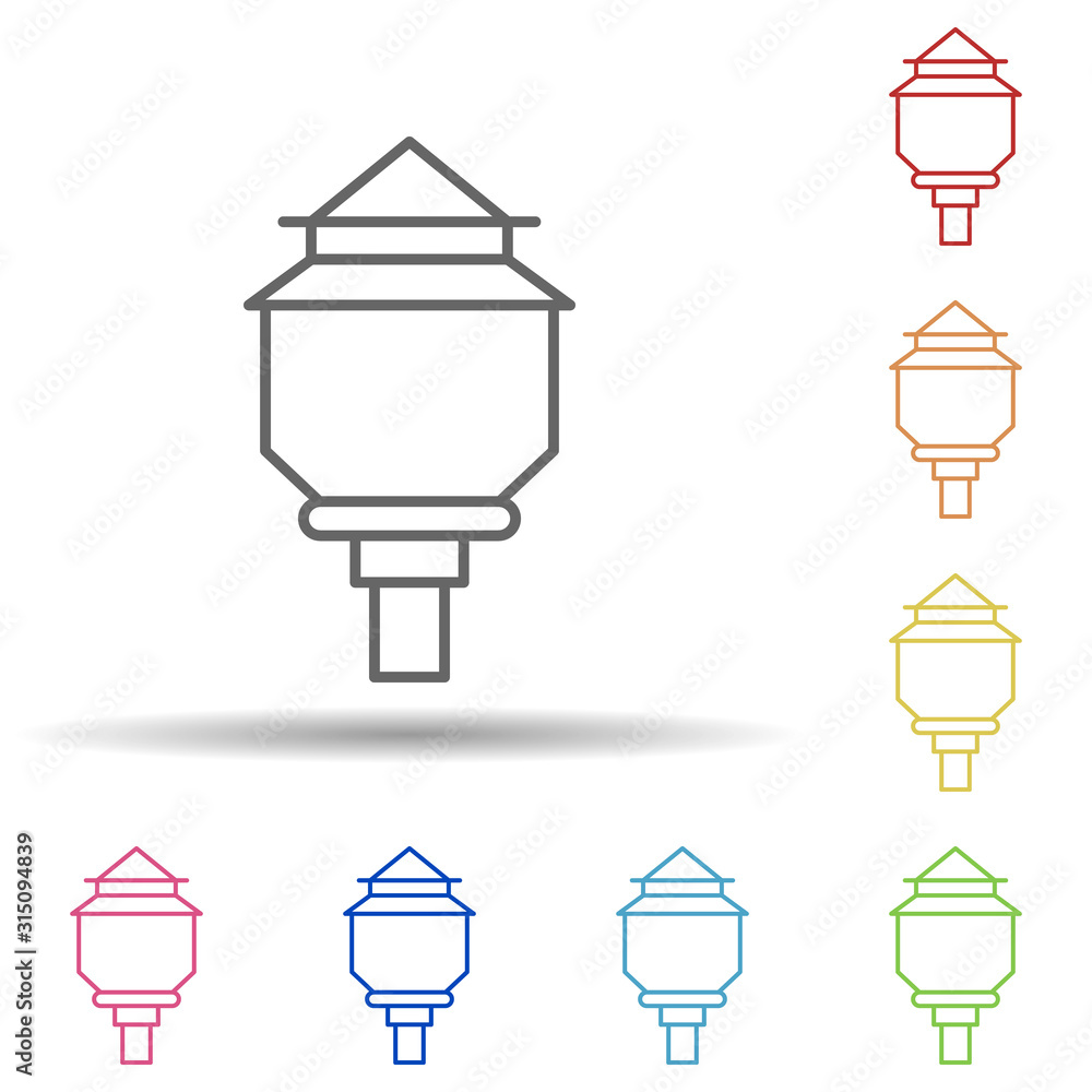 Poster street light, holland in multi color style icon. simple thin line, outline vector of halloween icons