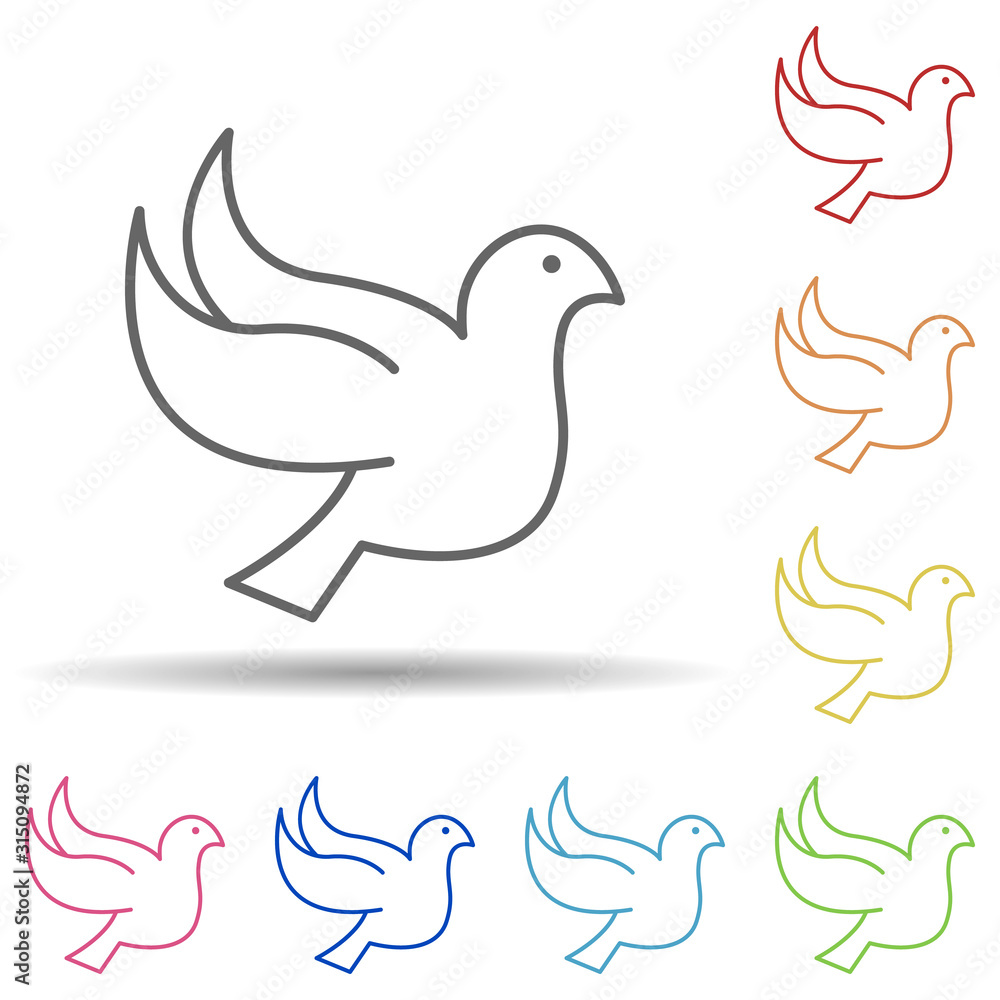 Poster dove, holland in multi color style icon. simple thin line, outline vector of halloween icons for ui 
