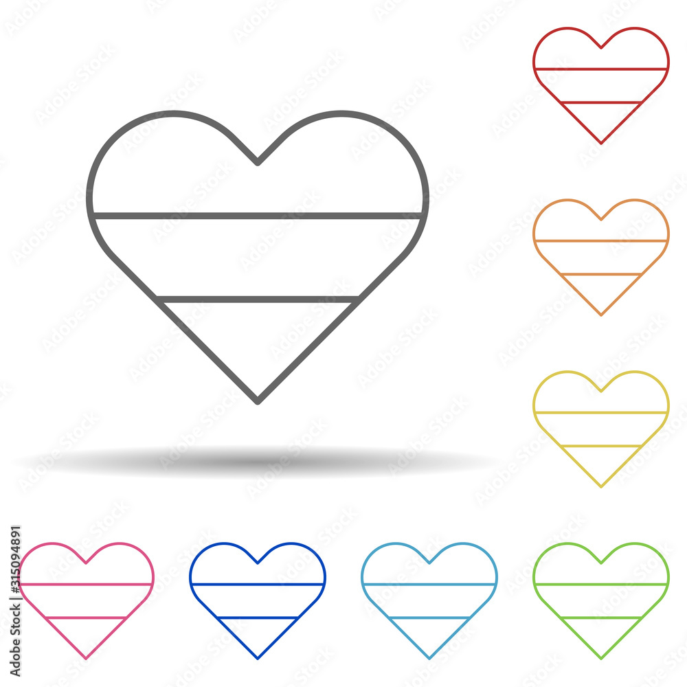 Poster heaert, netherlands in multi color style icon. simple thin line, outline vector of halloween icons f