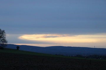 Nightfall in the autumn landscape