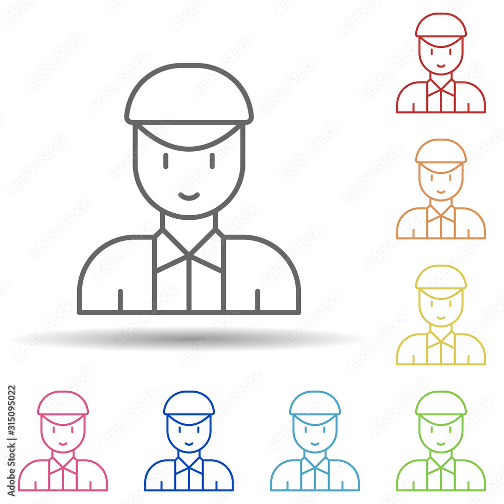 Poster dutch man in multi color style icon. simple thin line, outline vector of halloween icons for ui and 