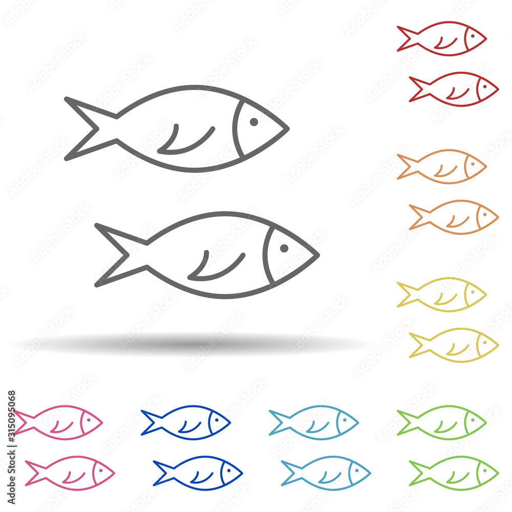 Aufkleber fish, holland in multi color style icon. simple thin line, outline vector of halloween icons for ui 