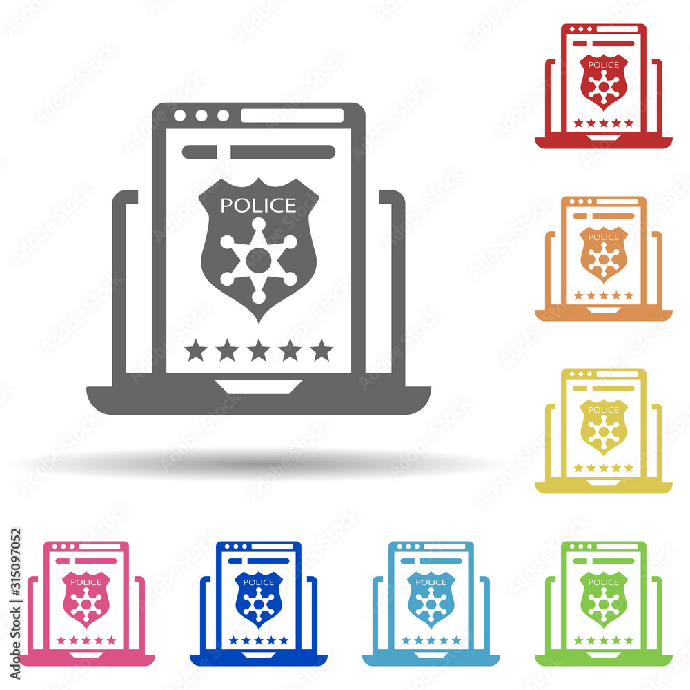 Aufkleber antivirus software, best website security in multi color style icon. simple glyph, flat vector of in