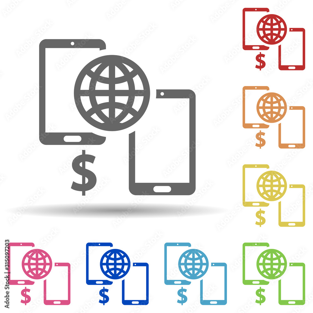 Aufkleber mobile security in multi color style icon. simple glyph, flat vector of internet security icons for 