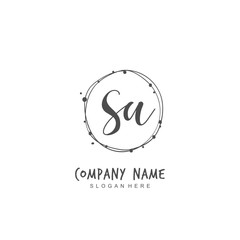 Handwritten initial letter S A SA for identity and logo. Vector logo template with handwriting and signature style.