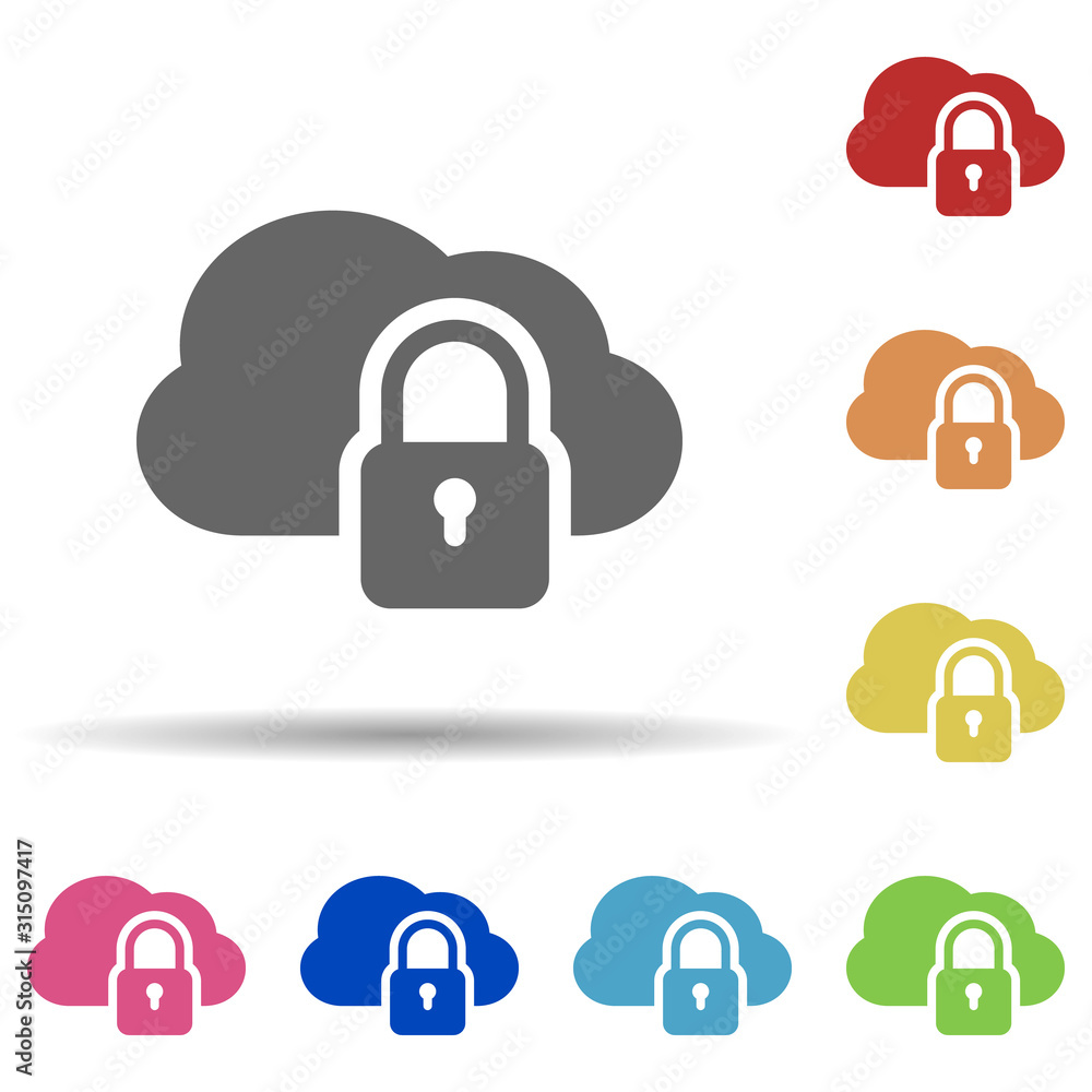 Aufkleber password in multi color style icon. simple glyph, flat vector of internet security icons for ui and 