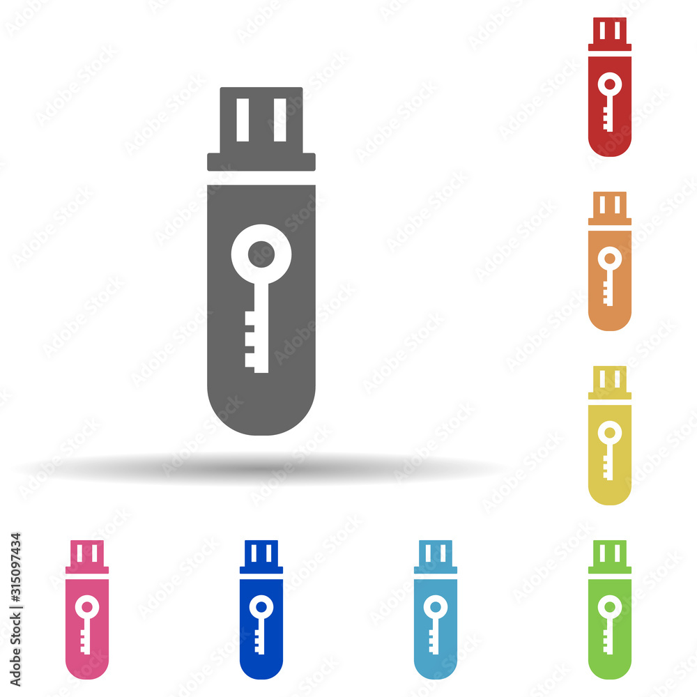 Aufkleber cloud computing in multi color style icon. simple glyph, flat vector of internet security icons for 